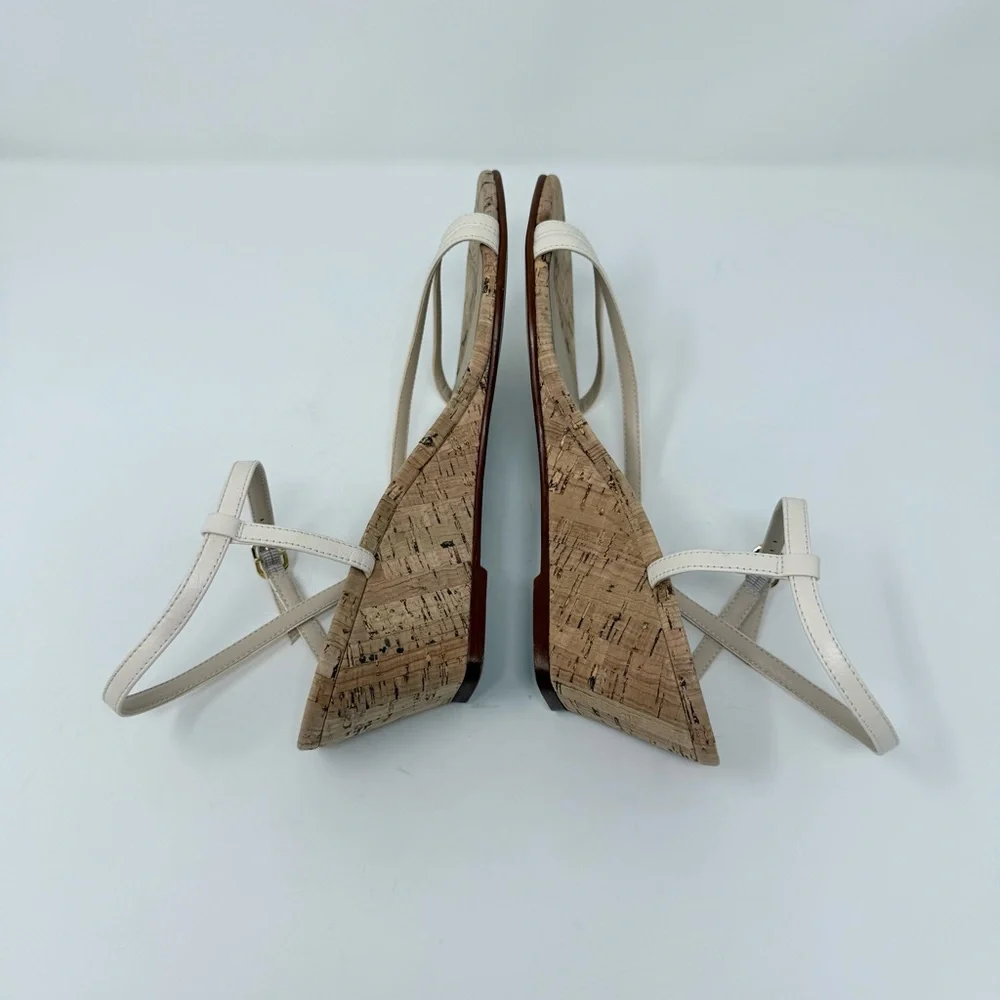 New Stuart Weitzman Oasis 50MM Wedge Sandals Seashell Sz US 8 - Picture 8 of 10